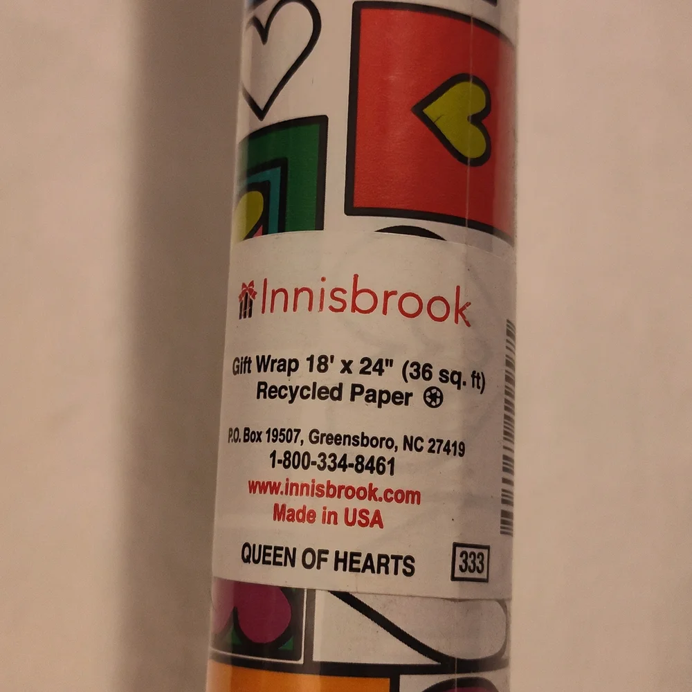 Multicolor Hearts Gift Wrap Roll - Colorful Heart Pattern